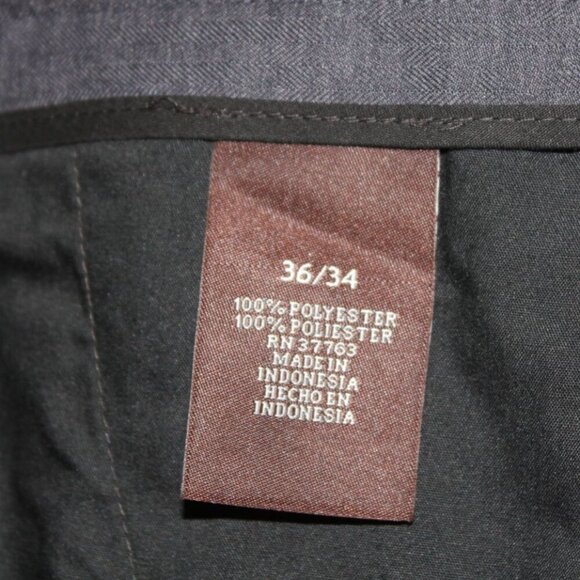 NWT Perry Ellis Mens Dress Pants 36x34 Navy Polyester Work Office Casual - Picture 4 of 15